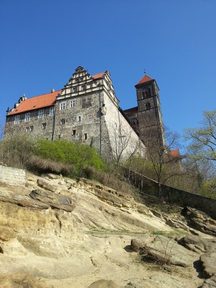 Looking up at quedlinburg castle