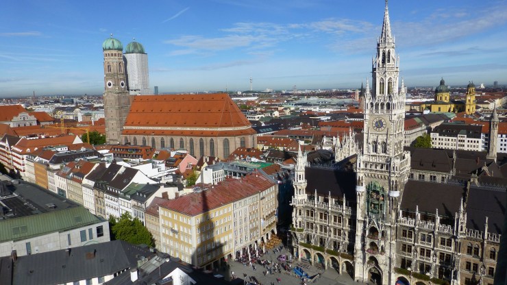 Munich Marienplatz and st. peter's